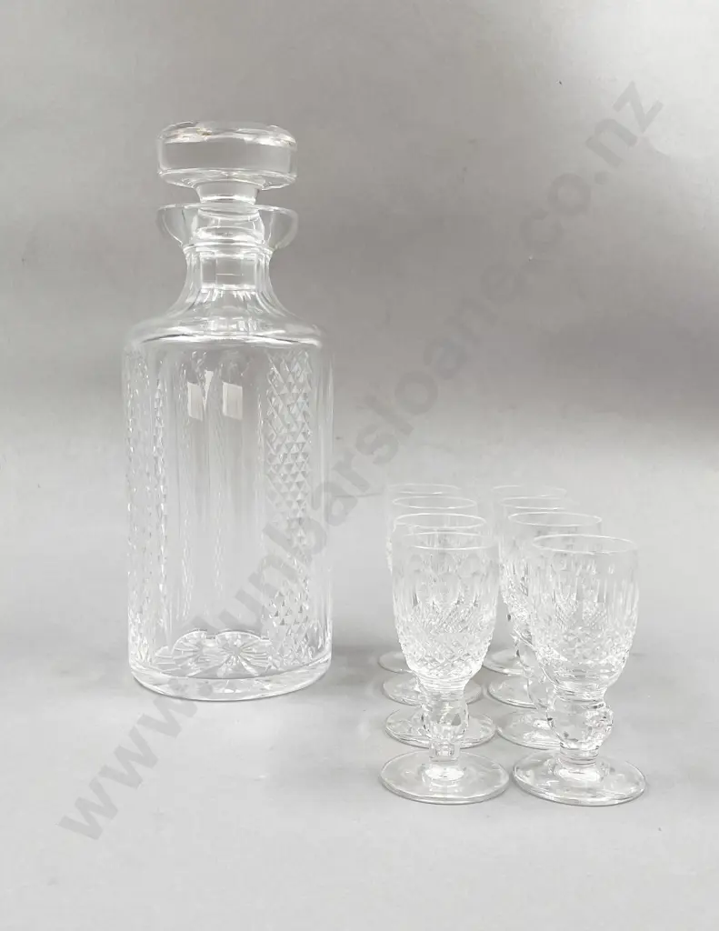 Eight Irish Waterford Colleen Liqueur Goblets with Decanter Image 1++