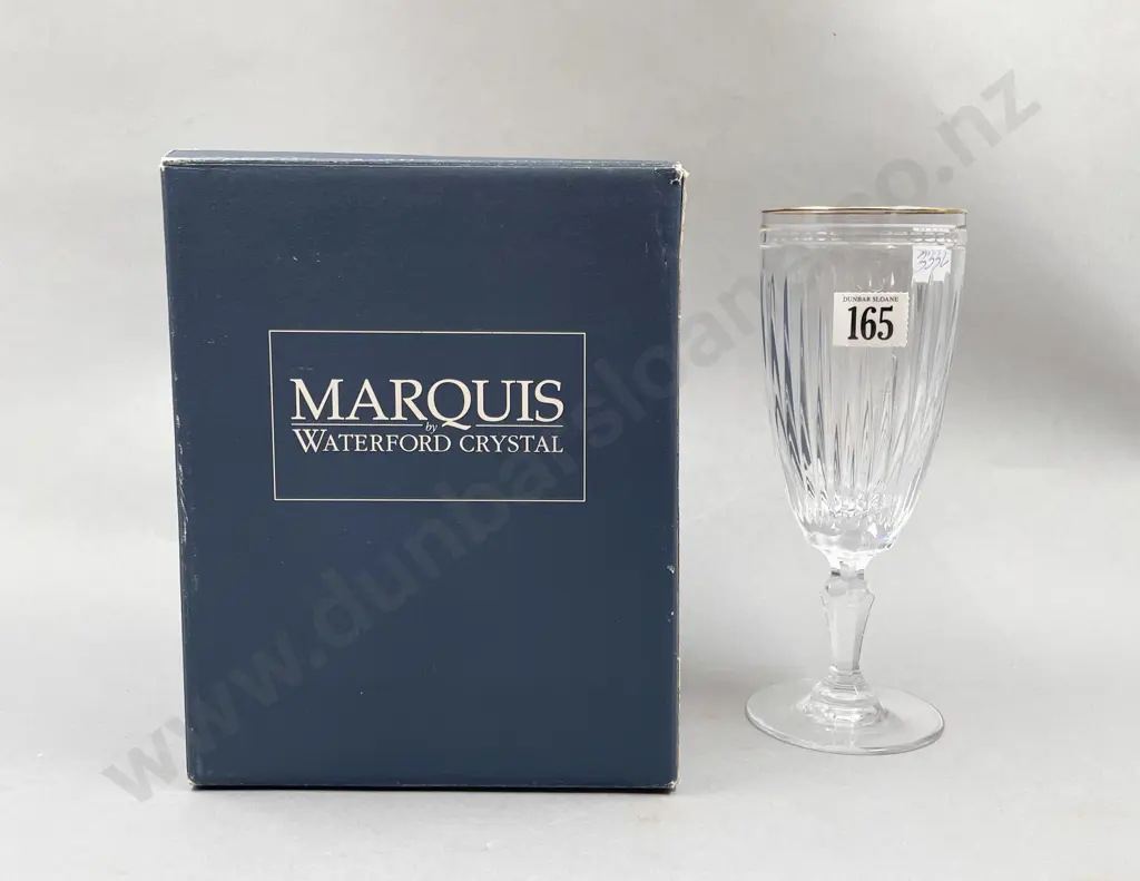 Four Marquis by Waterford Crystal Iced Beverage Goblets Hanover Pattern Image 1++
