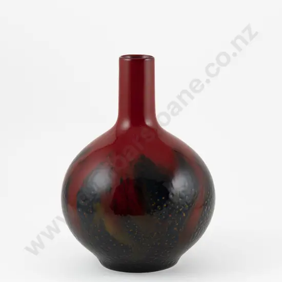 Royal Doulton Flambe Veined Bottle Vase