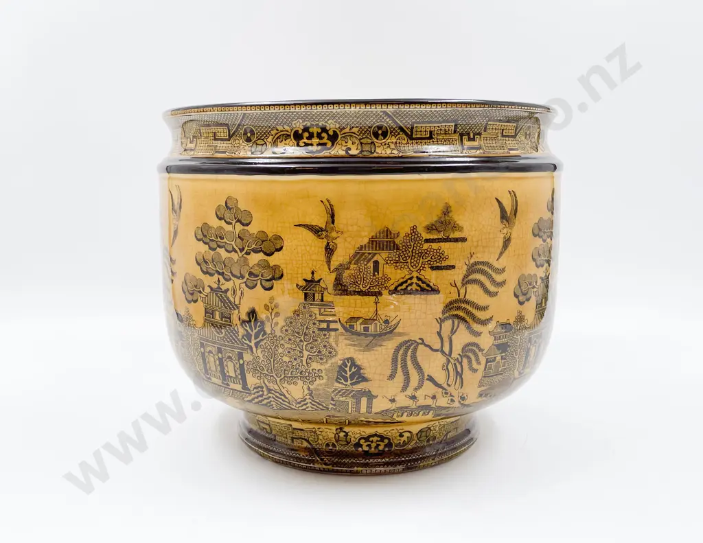 Doulton Burslem Willow-pattern jardiniere Image 1++