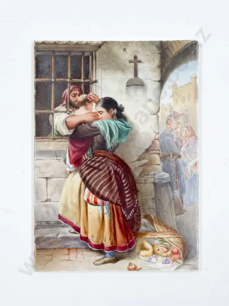 Mid-C19th European Hand-painted Tile Image 1++