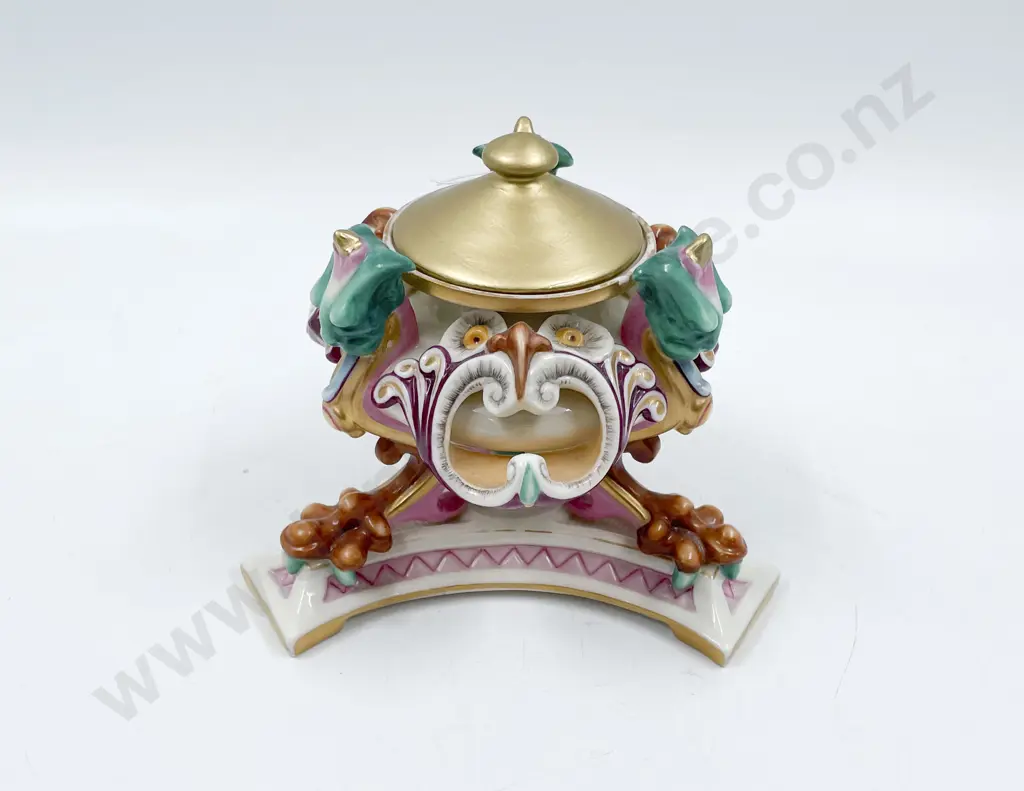 Royal Worcester Urn with Grotesque Mounts and Supports Image 1++