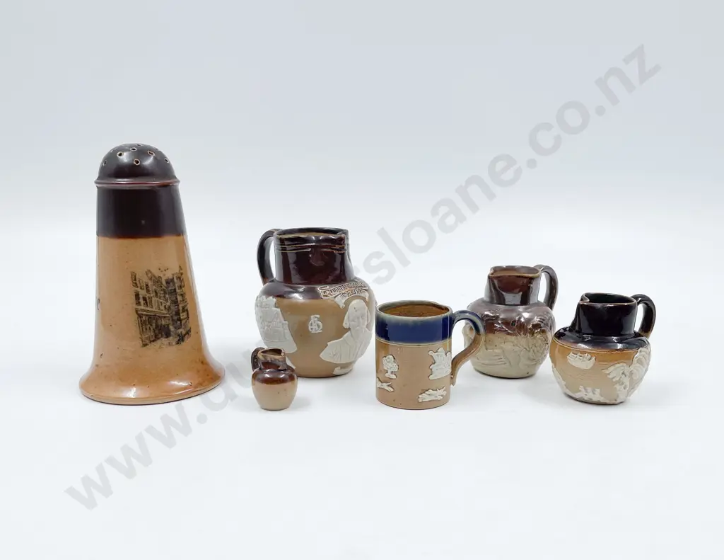 Five Doulton Stoneware Miniature Jugs Image 1++