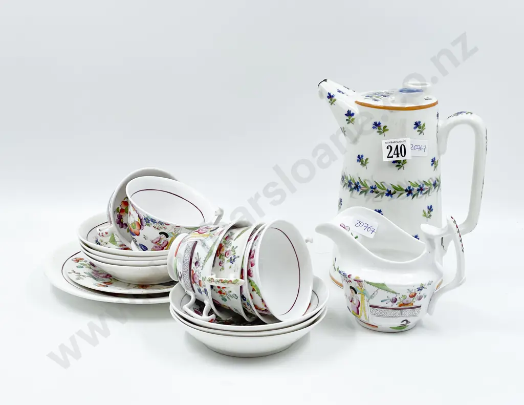 Mid C19th English Tea Ware & Puzzle Jug Image 1++