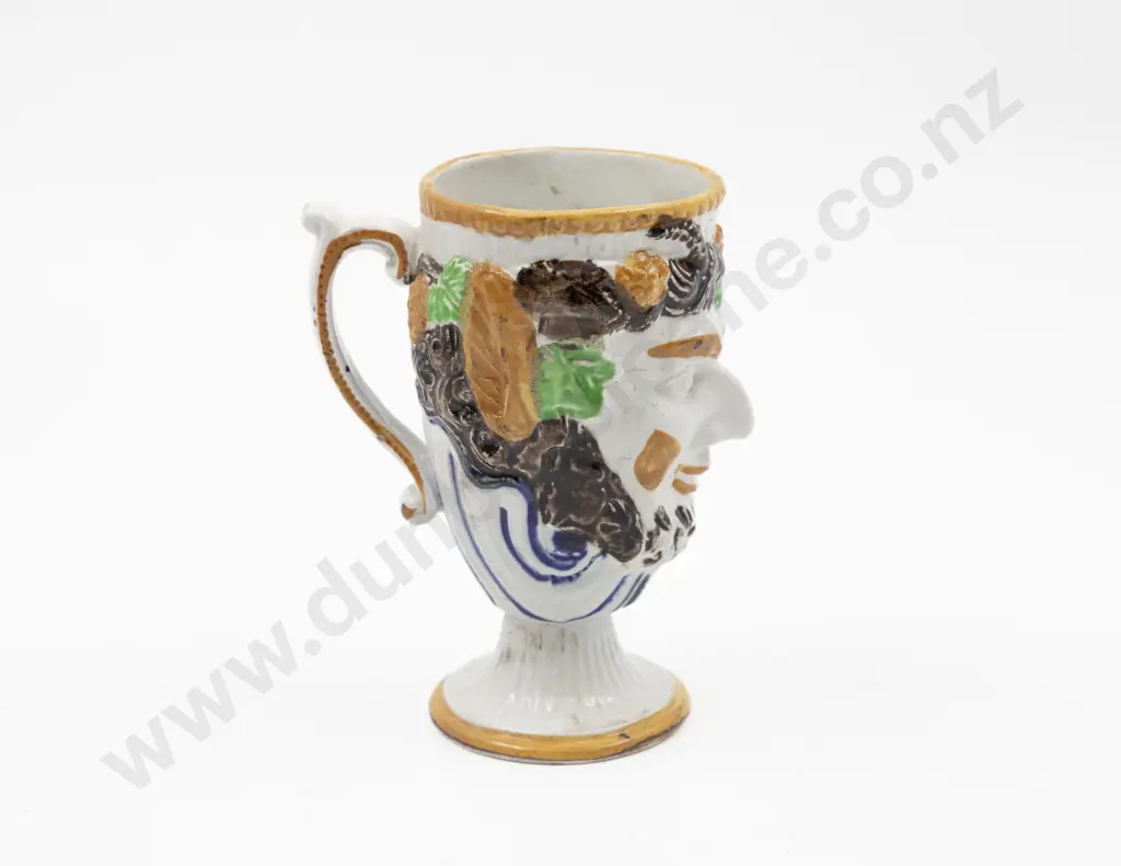Early C19th Prattware Bacchus Moulded Character Jug Image 1++