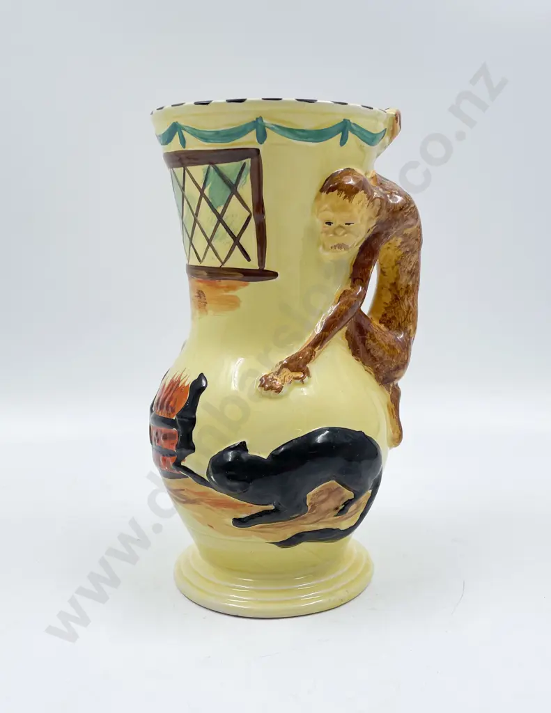 Burleigh Ware Monkey & Black Cat Vase Image 1++