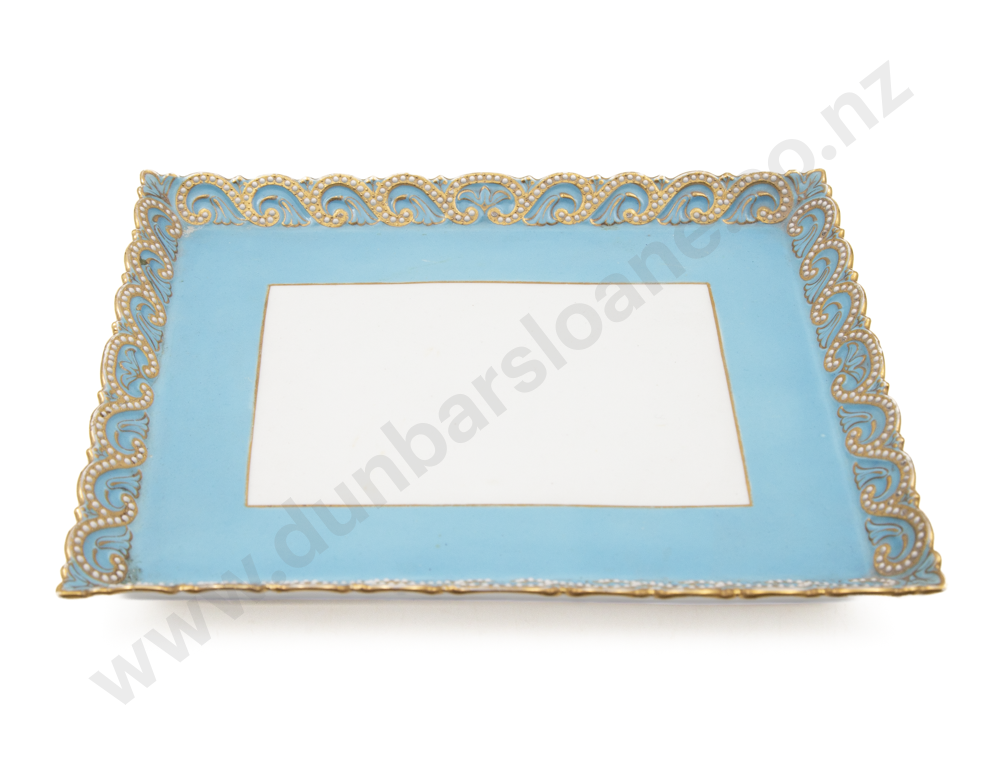 C19th Worcester Rectangular Porcelain Trinket Tray Image 1++