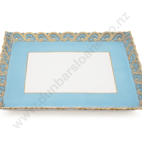C19th Worcester Rectangular Porcelain Trinket Tray