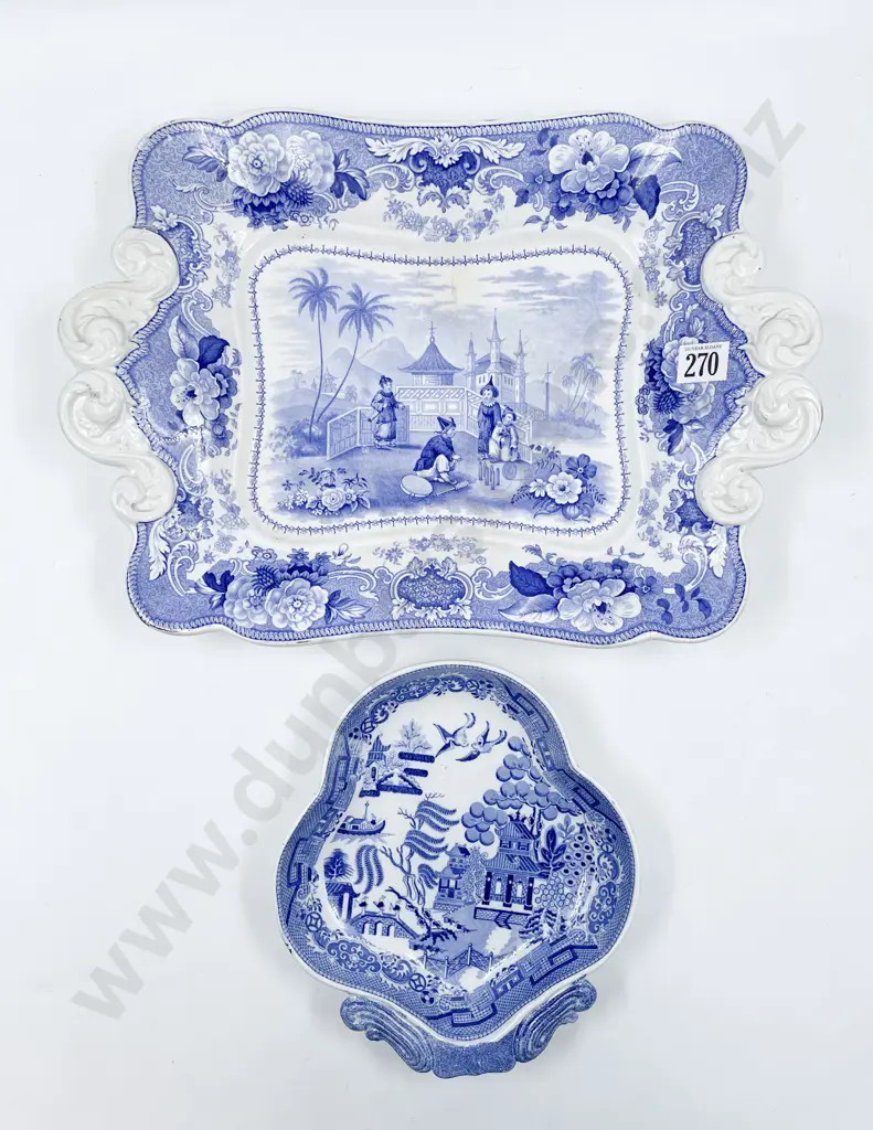Mid C19th English B&W Tureen Tray and Dish Image 1++