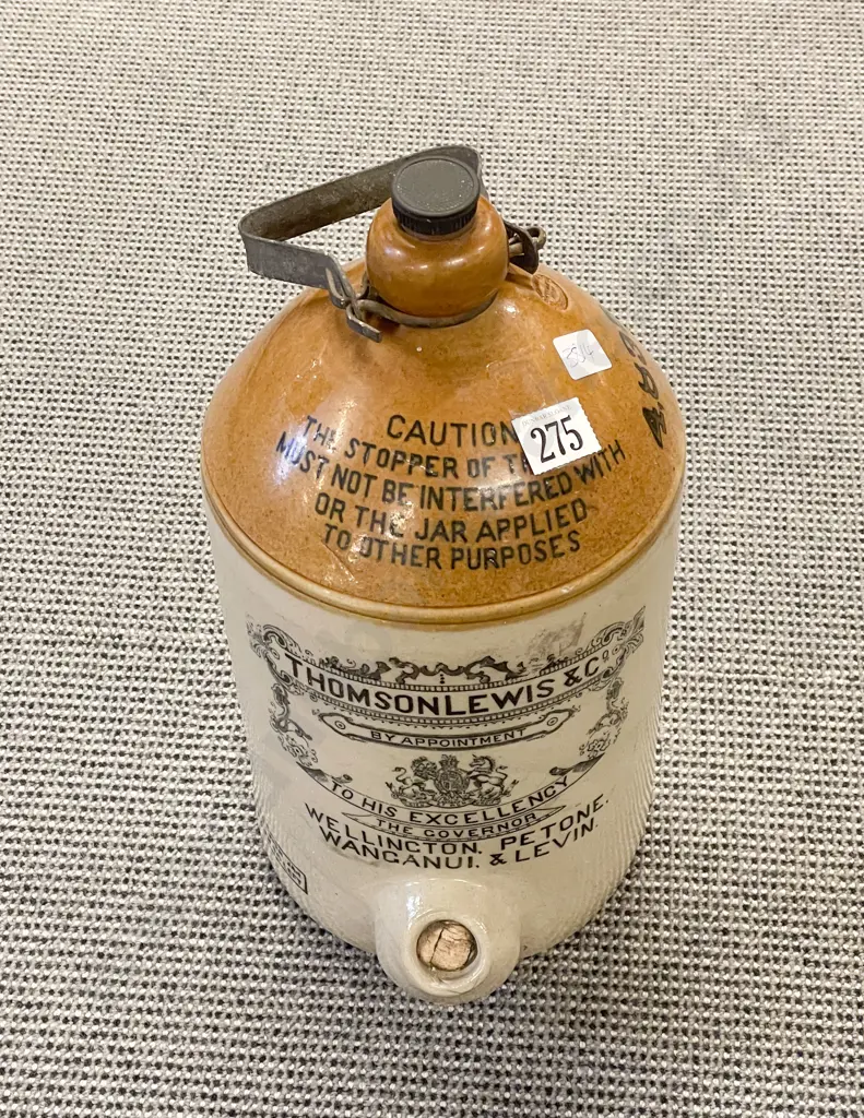 Thomas & Lewis Advertising Stoneware Keg Image 1++