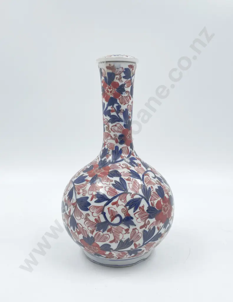 Late C19th Imari Bottle Vase with Original Cover Image 1++