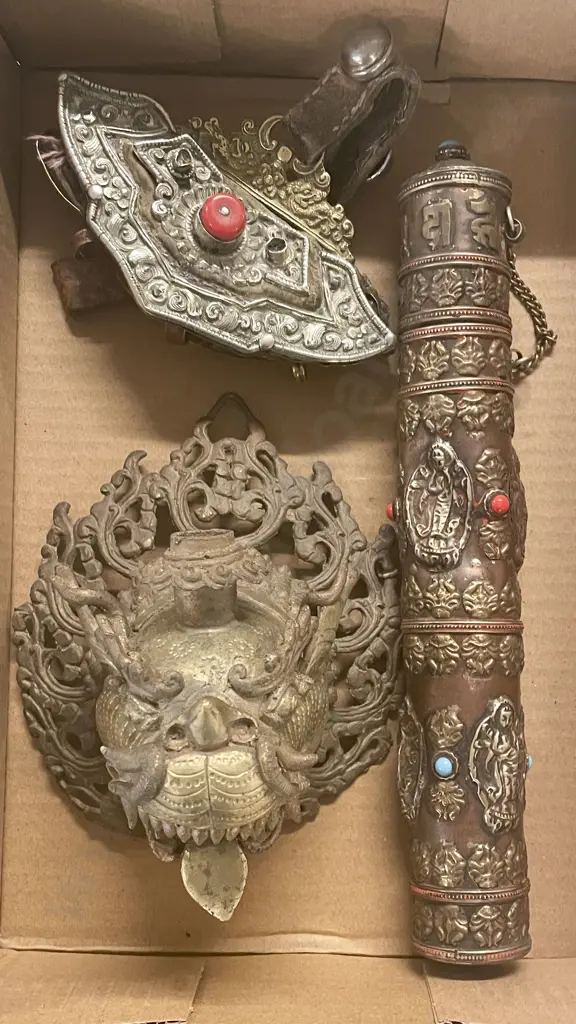 Tibetan Silver and Brass Decoration Image 1++