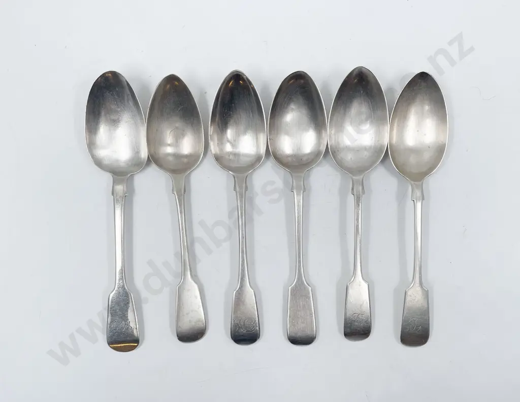 Six Vict and Georgian Fiddle Pattern Table Spoons Image 1++
