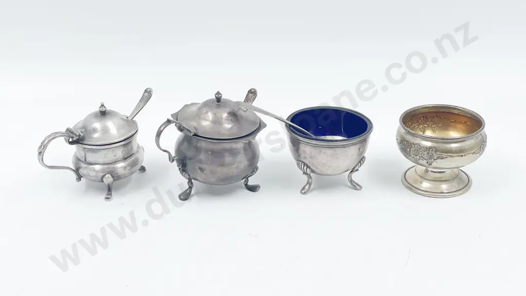 S/S & Sterling Four Condiments Image 1++