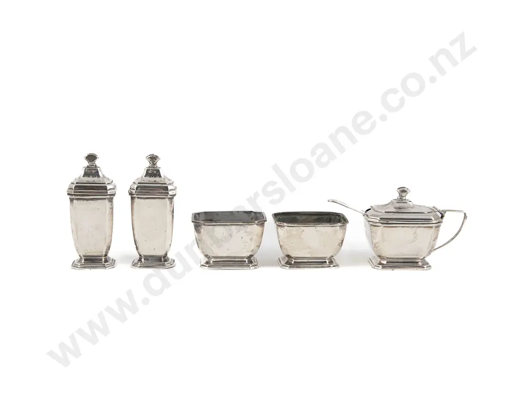 Geo V S/S 6 Piece Cruet Set Image 1++