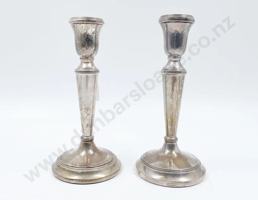 Pair of .925 Birmingham Import Candlesticks Image 1++