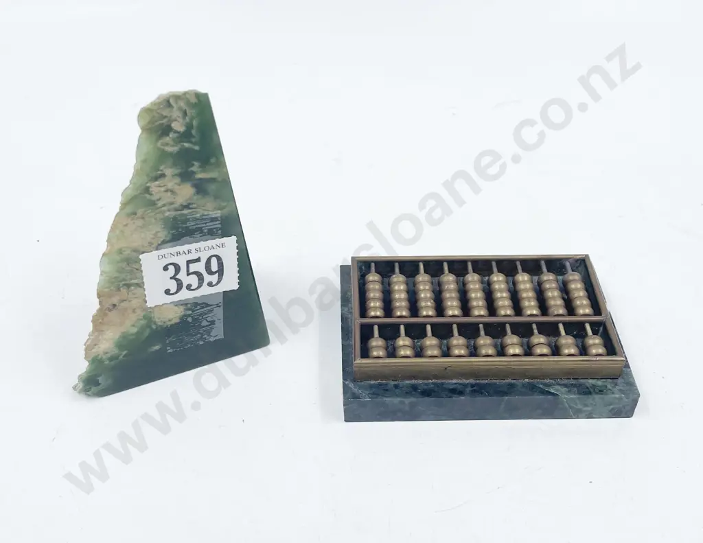 Piece of Greenstone & Abacus on Greenstone Base Image 1++