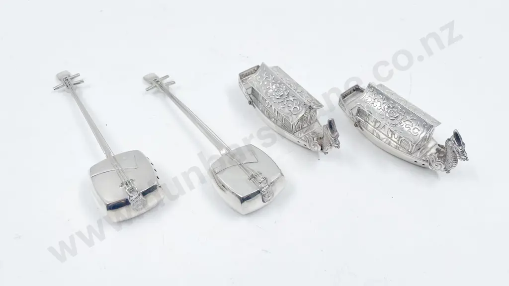 Japanese .950 Sterling Two Condiment Sets Image 1++