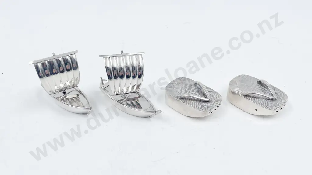 Japanese .950 Sterling Two Condiment Sets Image 1++
