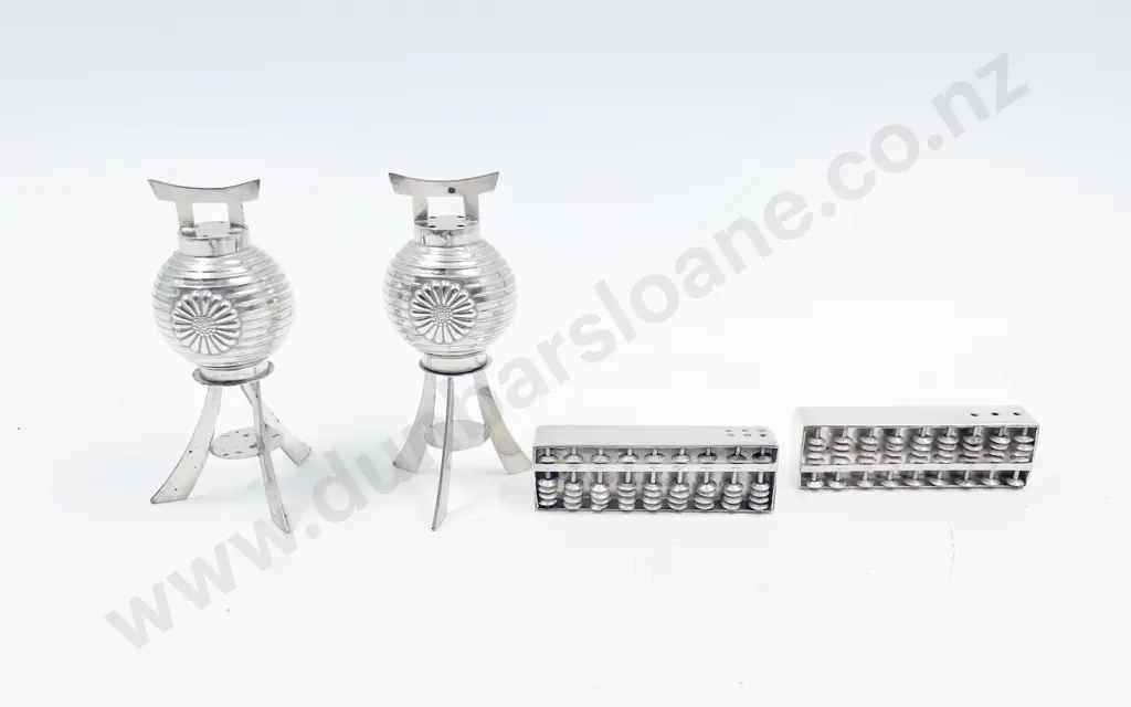 Japanese .950 Sterling Two Condiment Sets Image 1++