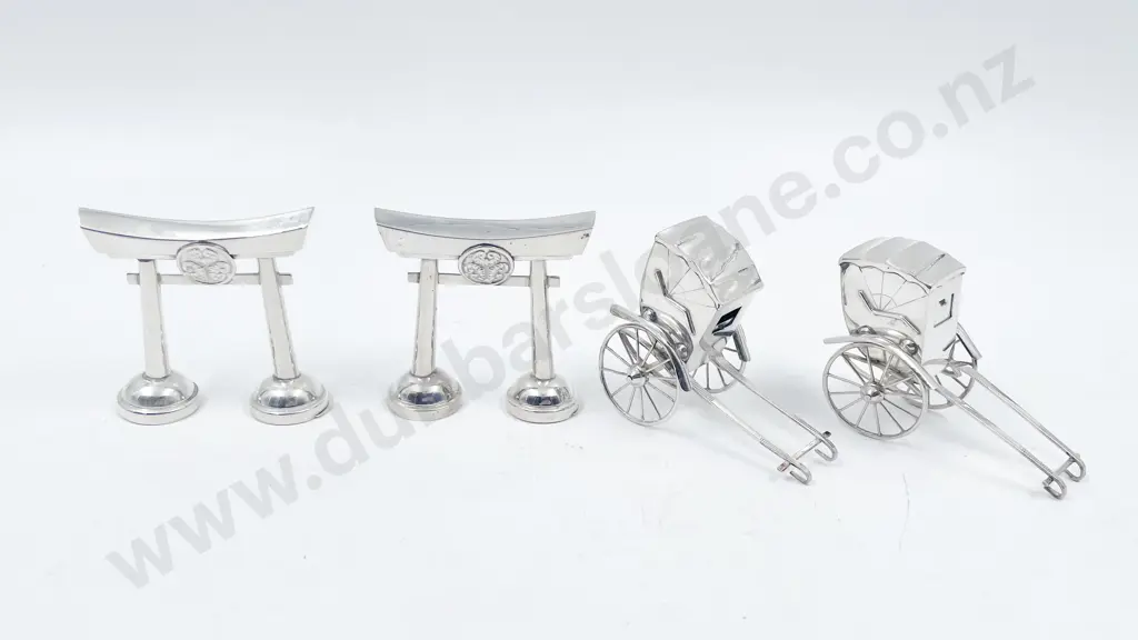 Japanese .950 Sterling Two Condiment Sets Image 1++