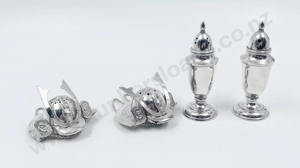 Japanese .950 Sterling Two Condiment Sets Image 1++