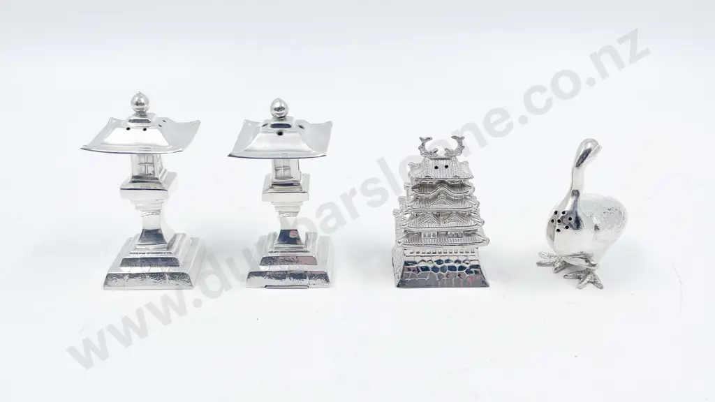 Japanese .950 Sterling Two Condiment Sets Image 1++