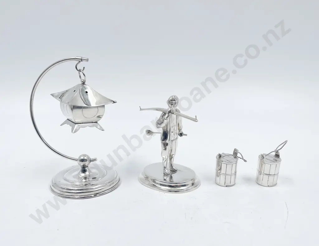Japanese .950 Sterling Two Condiment Sets Image 1++