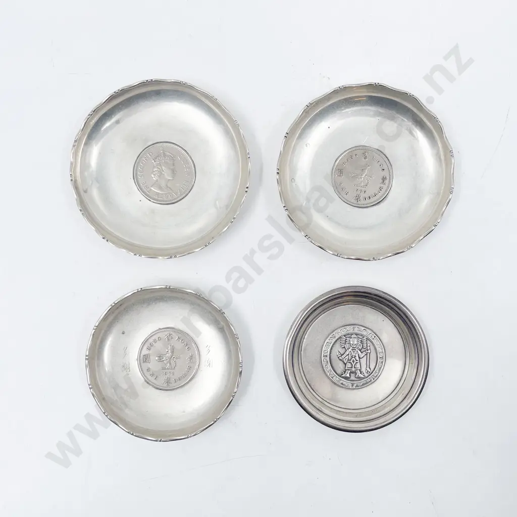 Four Sterling Coin Dishes approx 130g Image 1++