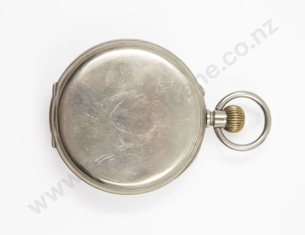 Two Edwardian Chrome Plated Oversized Open Face Lever Wind Pocket Watches Image 1++