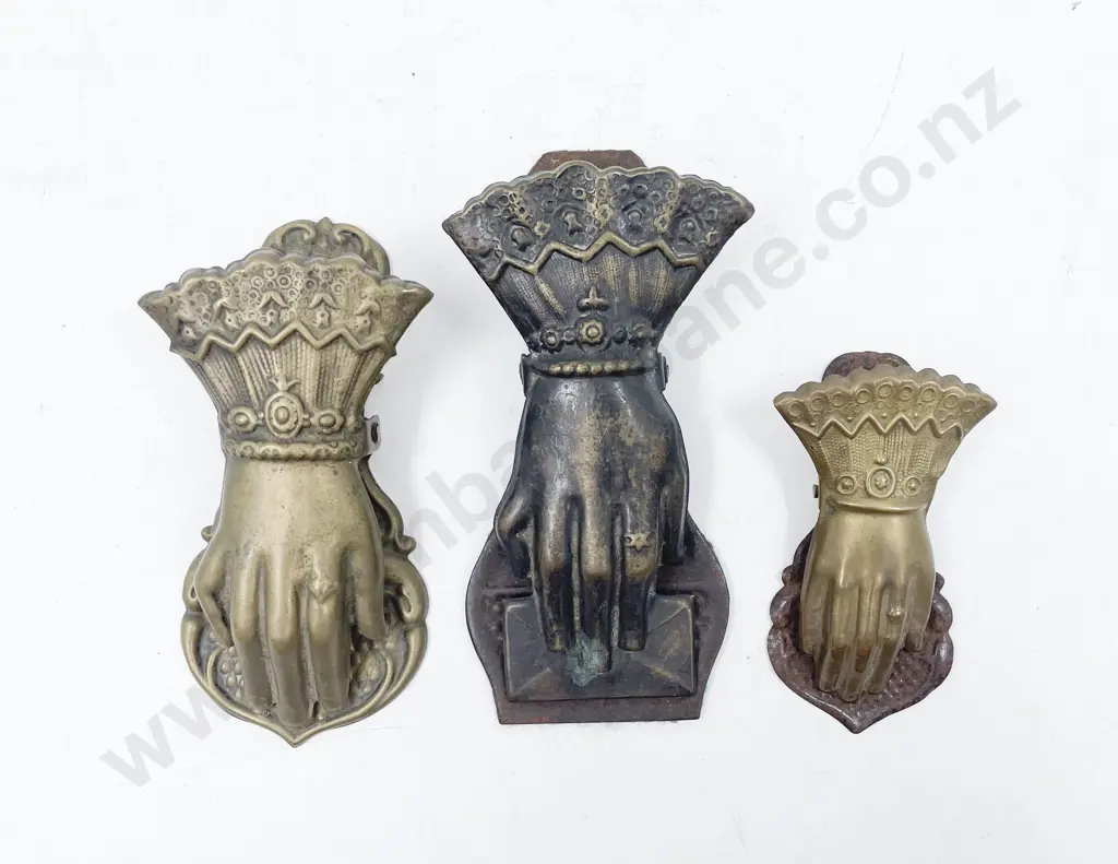 Three Vict Large S/Plated Shoe Pin Cushions Together with Three Vict Hand Clips Image 1++