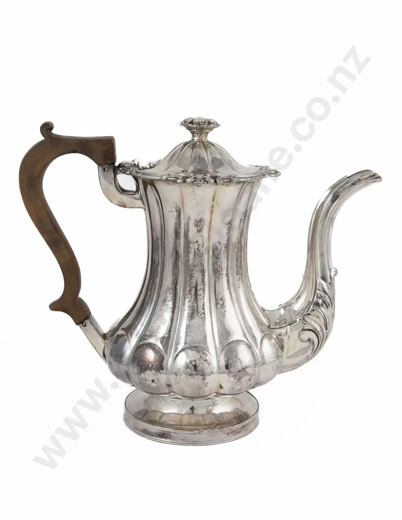 C19th Sheffield Plate Coffee Pot Image 1++