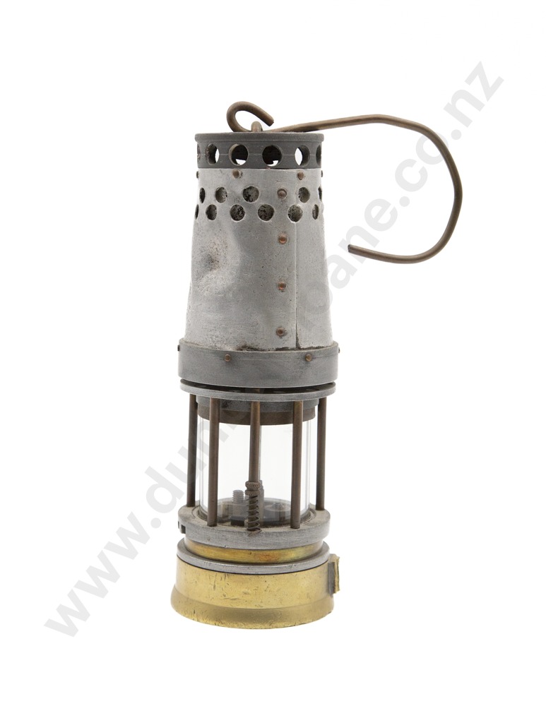 Antique Steel & Brass Miners Lamp Image 1++