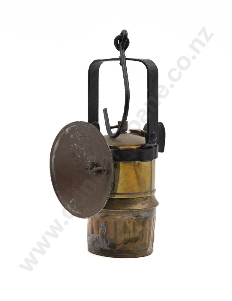 Antique Brass "Big Boy" Carbide Miners Lamp Image 1++