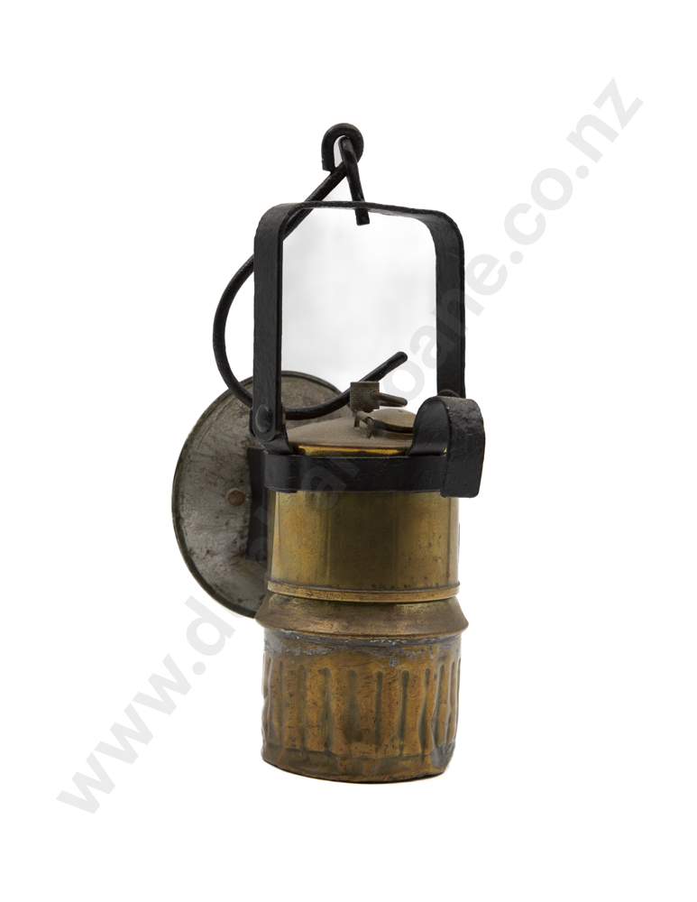 Antique Brass "Big Boy" Carbide Miners Lamp Image 1++