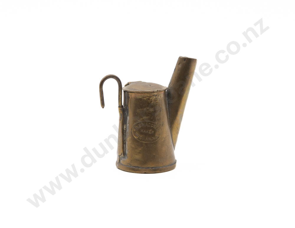 Small Vict Scottish Miners Brass Oil Wick Lamp Image 1++