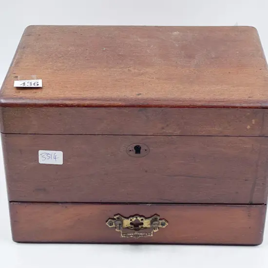 Vict Partly Fitted Mahogany Doctor's/Chemist's Work Box