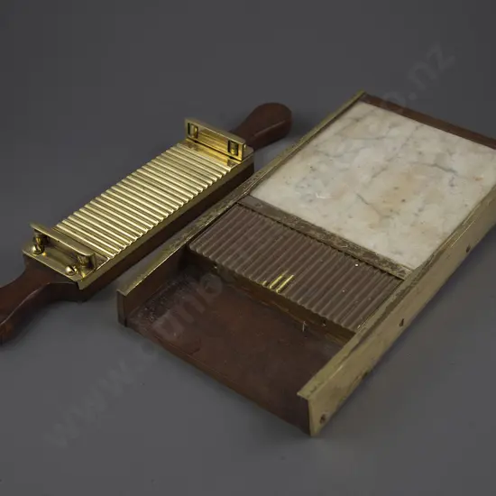 Vict Mahogany, Marble & Brass Mounted Apothecary's Pill Maker