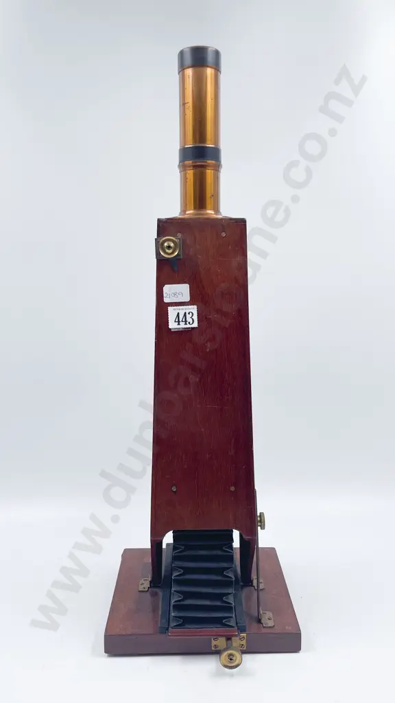 Early Mahogany Mounted Plate Camera Telescopic Lens Image 1++