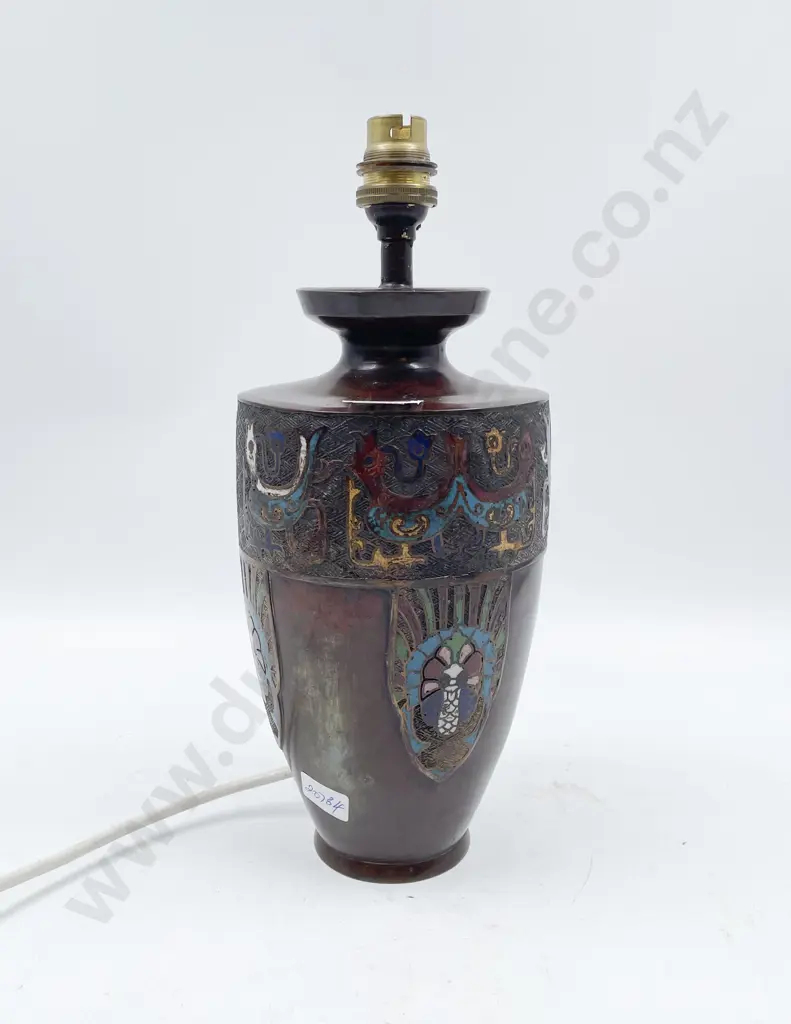 Bronze Cloisonne Enamelled Table Lamp Image 1++