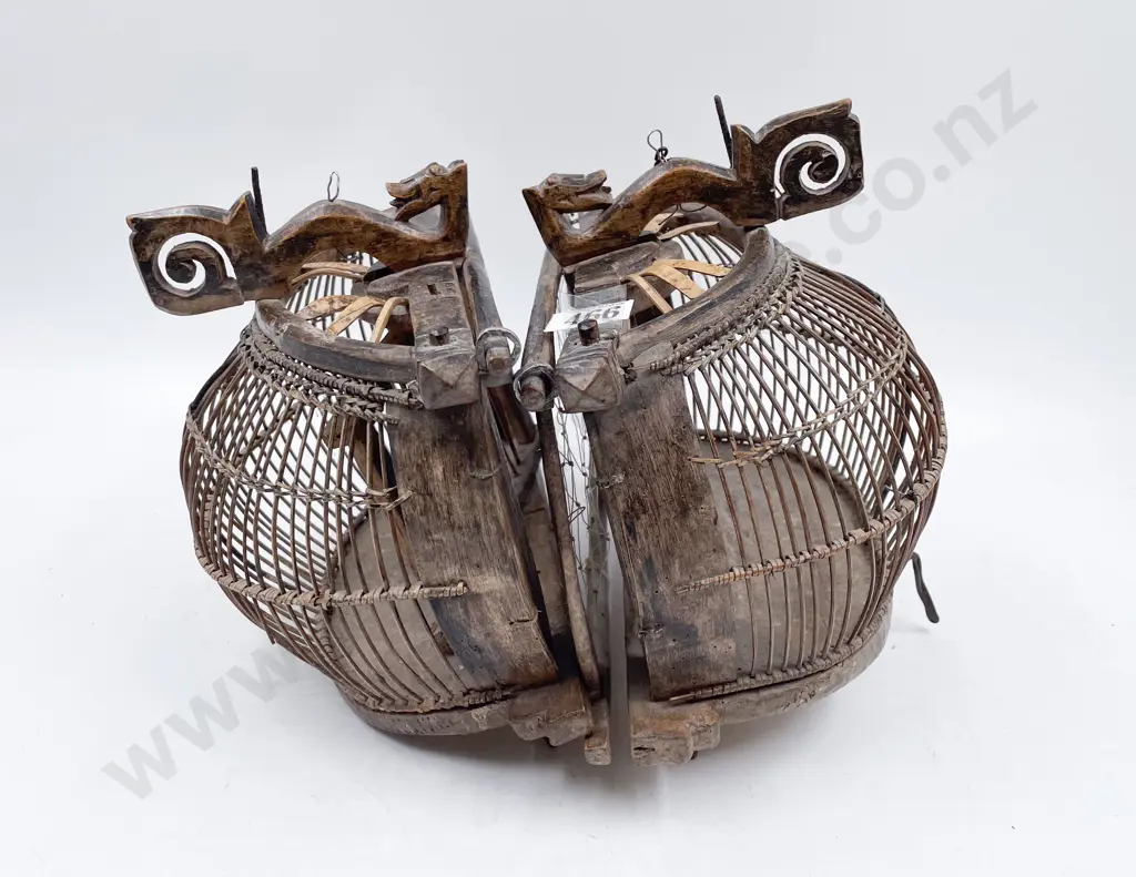 Twin Chinese Songbird Cages Image 1++