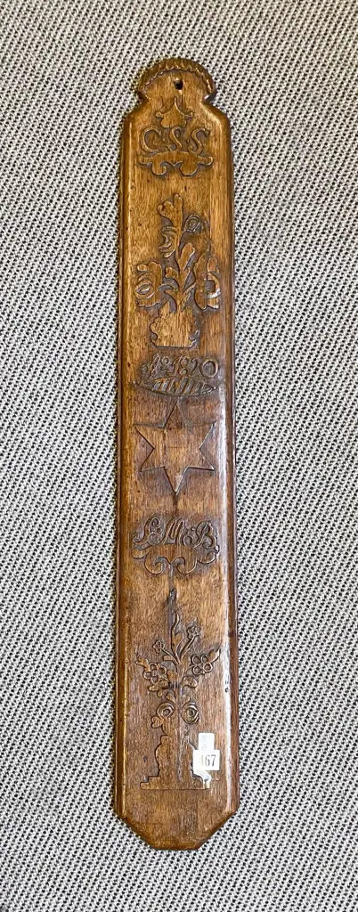 Carved Oak Panel Dated 1820 Image 1++