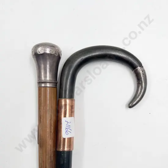 S/S Topped Walking Cane & Horn Handled Cane