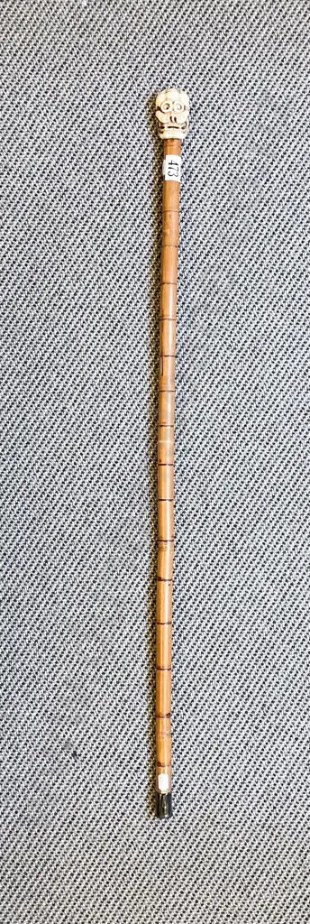 Antler Horn Carved Skull Walking Cane Image 1++