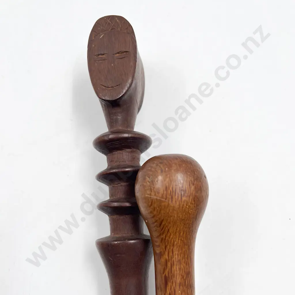 Pitcairn Island Walking Cane & Other with Shillelagh & Carpet Beater Image 1++