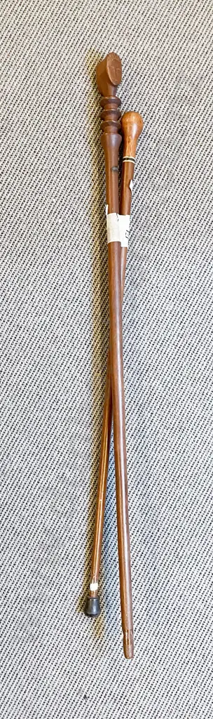 Pitcairn Island Walking Cane & Other with Shillelagh & Carpet Beater Image 1++