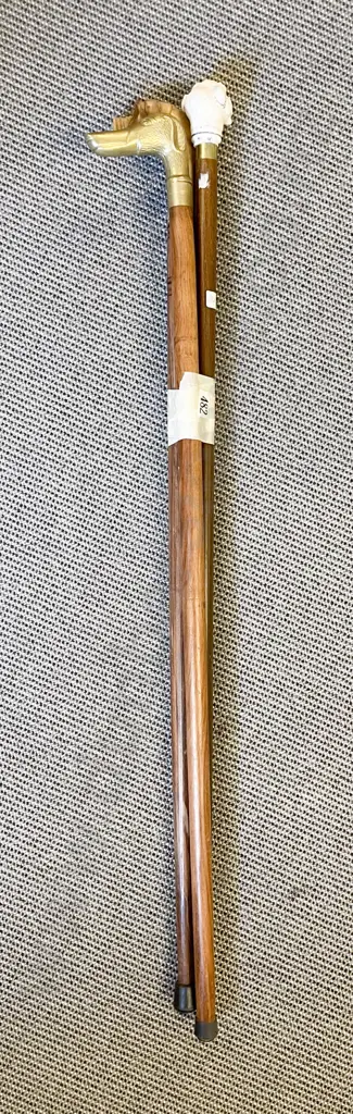 Three Modern Dog Handled Walking Canes Image 1++