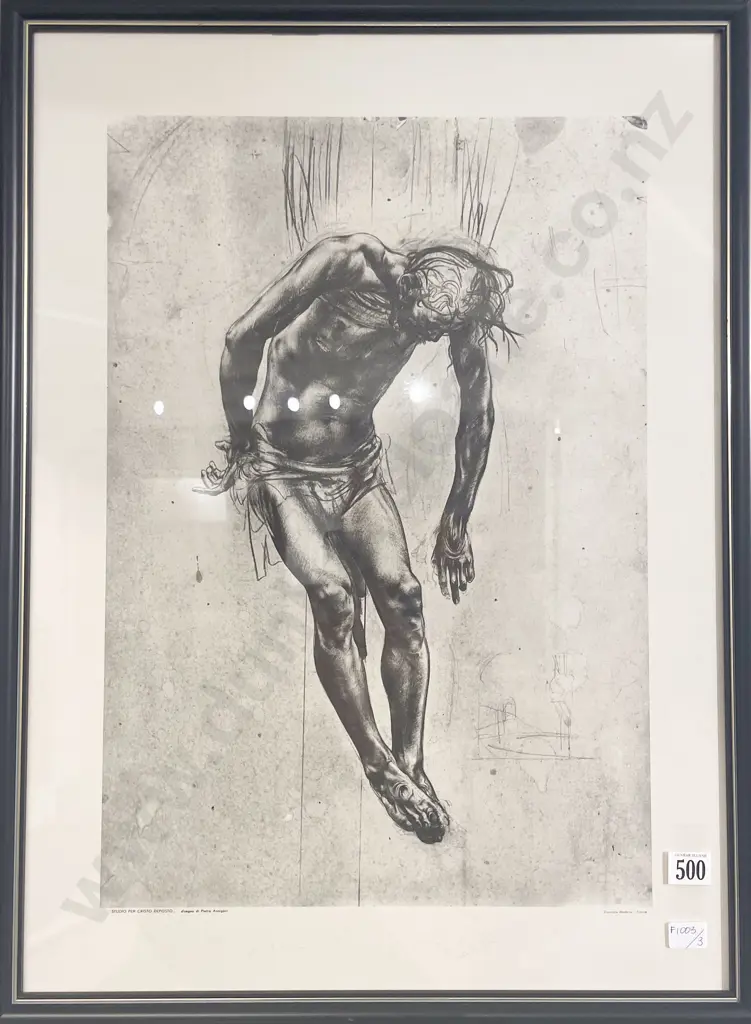 Zincotipia Moderna Firenze after Pietro Annigoni - Studio Per Cristo Deposto Image 1++