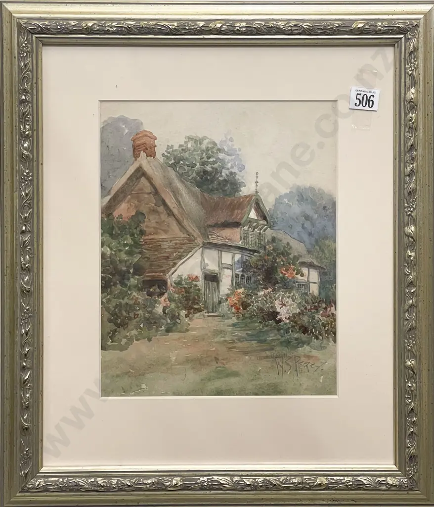 W S Percy - English Country Cottage & Garden- Watercolour Image 1++