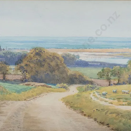 Clem Lambert (British 1855 - 1925) - Landscape with Shepherd